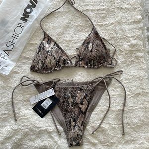 NEVER WORN Jungle sequin 2 piece bikini